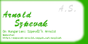 arnold szpevak business card